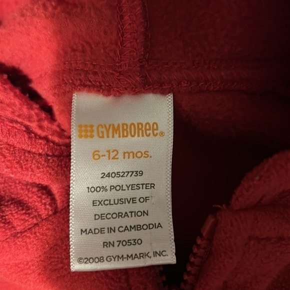 GYMBOREE Vintage Fleece Red Jacket, Size 6-12 months - Picture 4 of 4